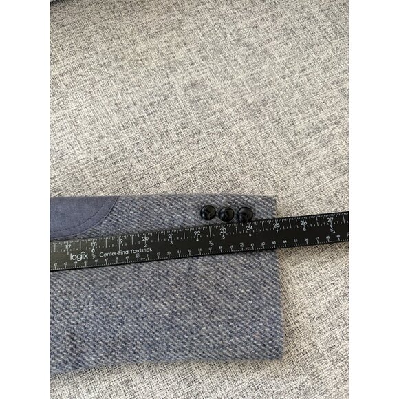 VTG Pendleton Blazer Men's 44 Wool Blue Gray USA 70s Western Yoke Elbow Patch - Picture 14 of 15